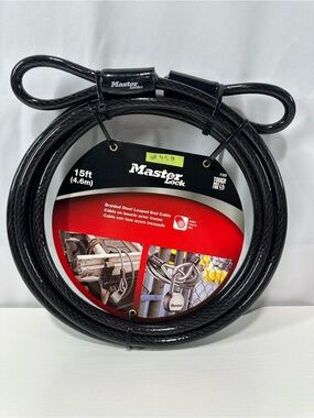 #459 Master Lock 72D 15ft 4.6m Braided Steel Security Cable Loop